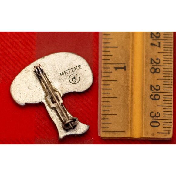 Vintage Silver Tone Abstract Mushroom Unique Brooch by Metzke - O33 - Picture 2 of 2